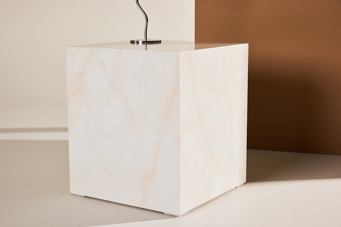 Stolik kawowy Dispect kwadratowy 40 cm jasnobeżowy  - zdjęcie 3