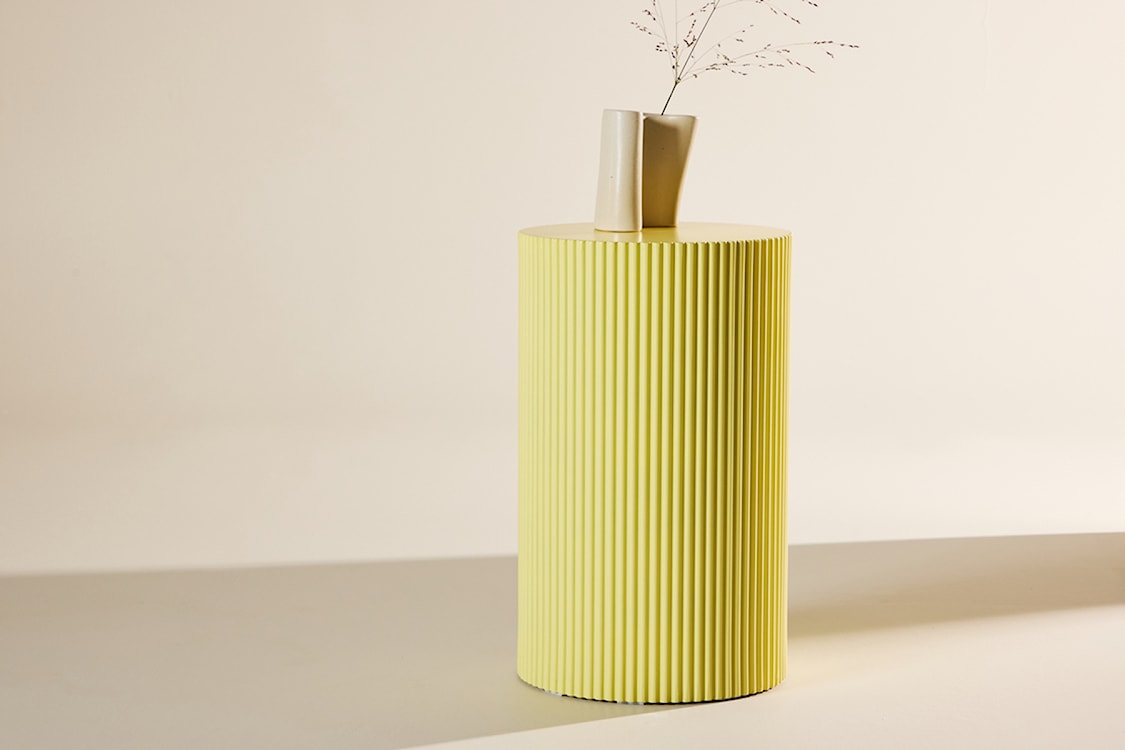 Stolik boczny Lenox okrągły 31 cm żółty  - zdjęcie 2