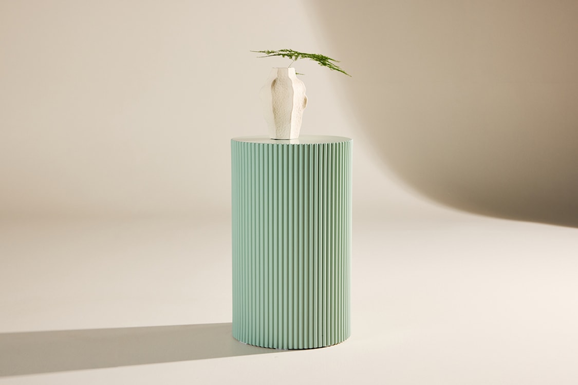 Stolik boczny Lenox okrągły 31 cm miętowy  - zdjęcie 2