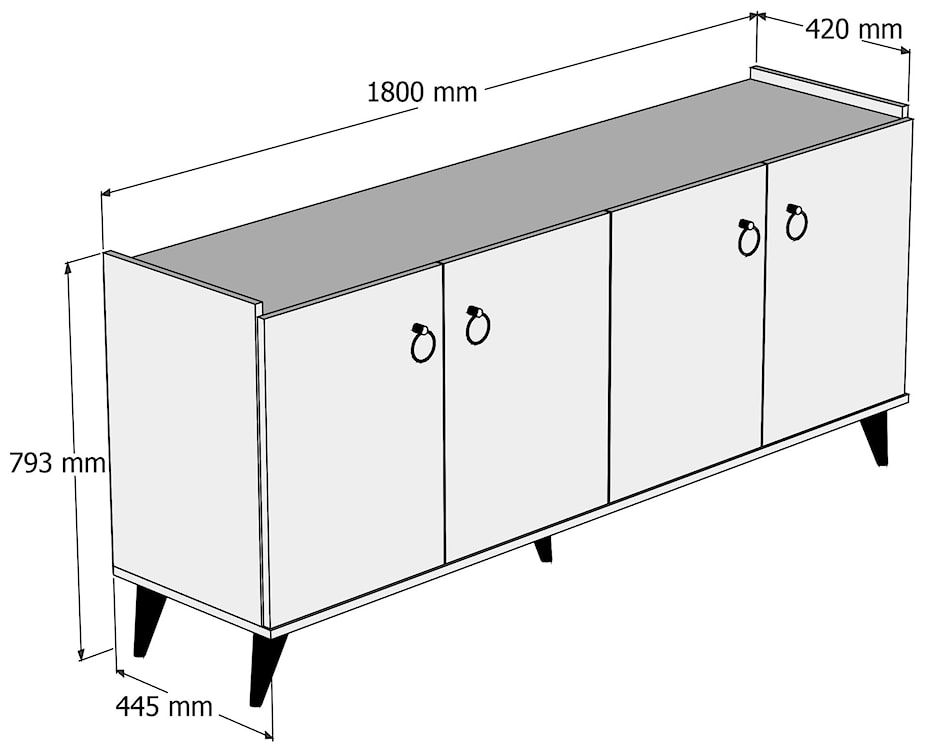 Komoda Vorams 180 cm sosna atlantycka  - zdjęcie 5