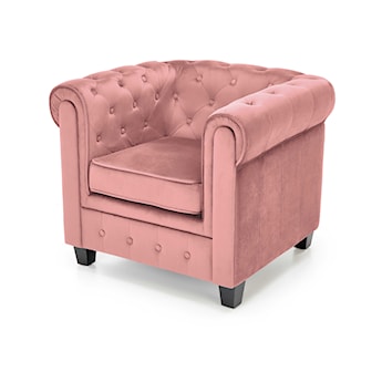Fotel kubełkowy Visaus pikowany velvet różowy