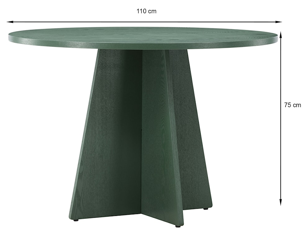 Stół do jadalni Quishly okrągły 110 cm zielony  - zdjęcie 8
