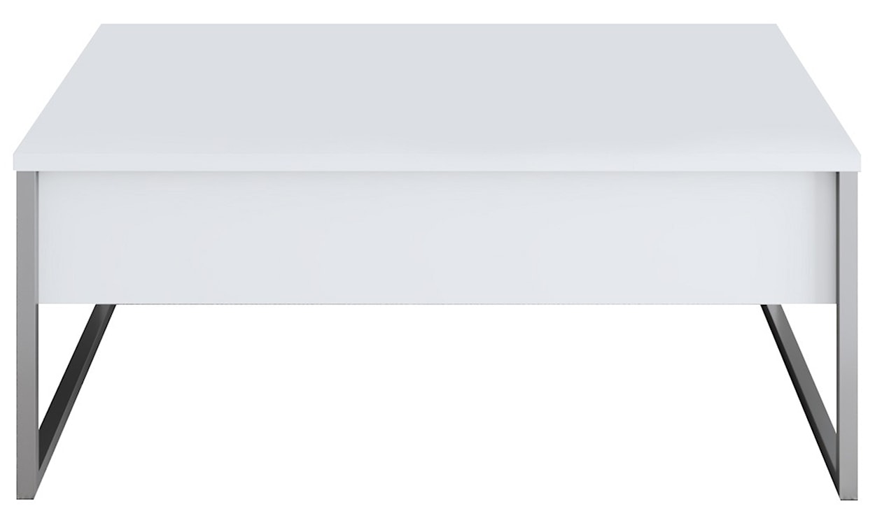 Stolik kawowy Steelaris na srebrnych metalowych nogach biały  - zdjęcie 5