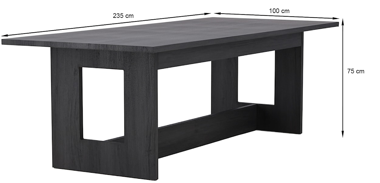 Stół do jadalni Noreel 235x100 cm dąb czarny  - zdjęcie 8