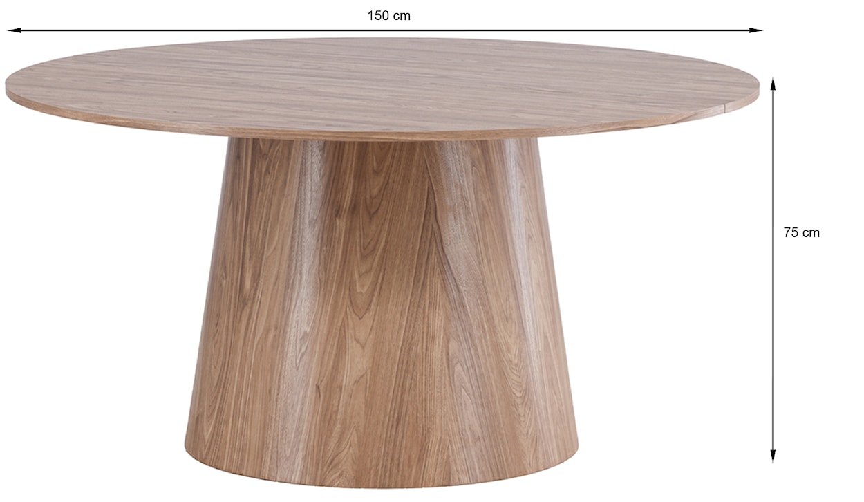 Stół do jadalni Lanzo okrągły 150 cm jasny orzech  - zdjęcie 6