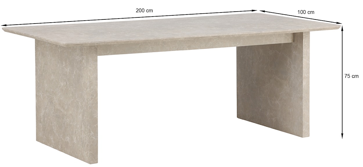 Stół do jadalni Garick 200x100 cm beżowy marmur  - zdjęcie 9