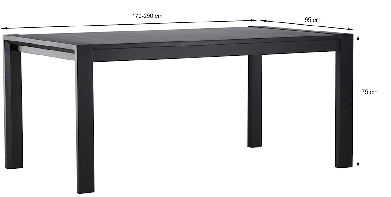 Stół do jadalni drewniany rozkładany Slider 170-250x95 cm dąb czarny  - zdjęcie 8
