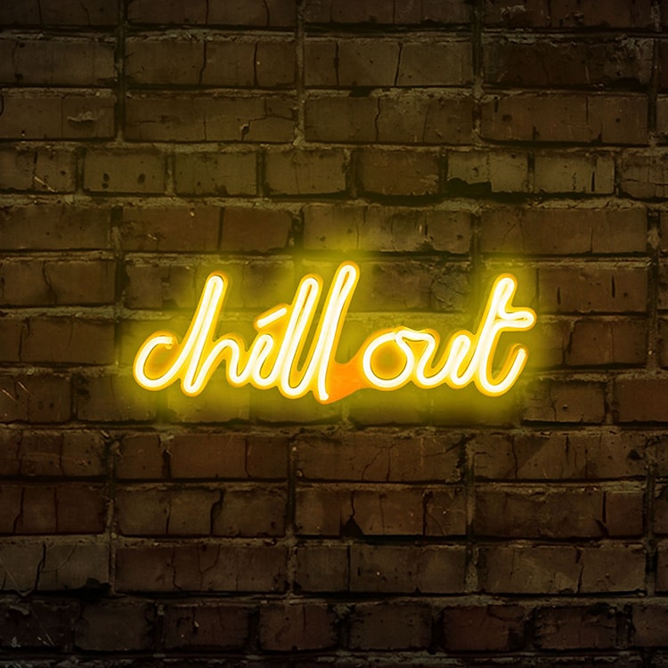 Neon na ścianę Letely z napisem Chill Out żółty  - zdjęcie 2