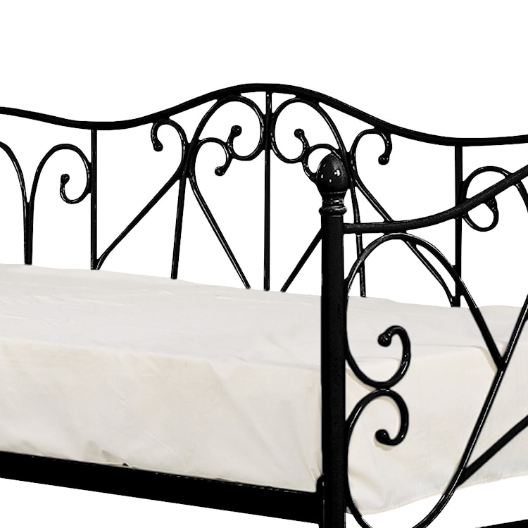 Łóżko metalowe Perline 90x200 cm czarne  - zdjęcie 7