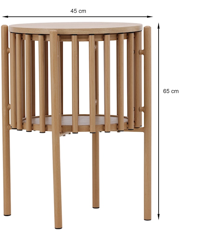 Stolik kawowy Rubbo okrągły 45 cm jasne drewno  - zdjęcie 7