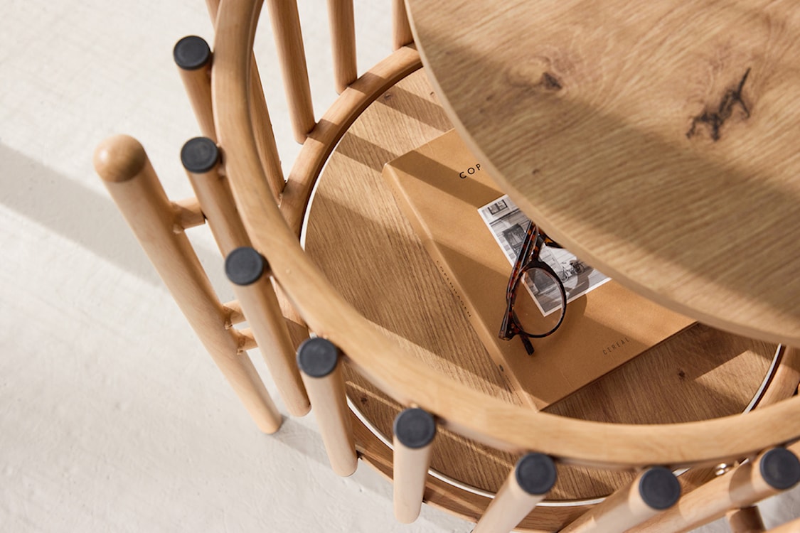 Stolik kawowy Rubbo okrągły 45 cm jasne drewno  - zdjęcie 4