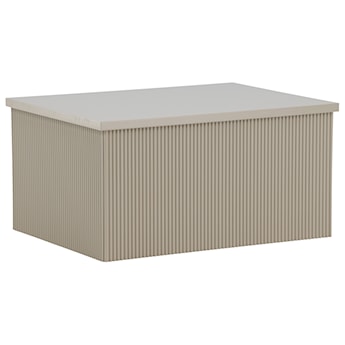 Stolik kawowy Lenox 80x40 cm beż piaskowy z ryflowaną podstawą