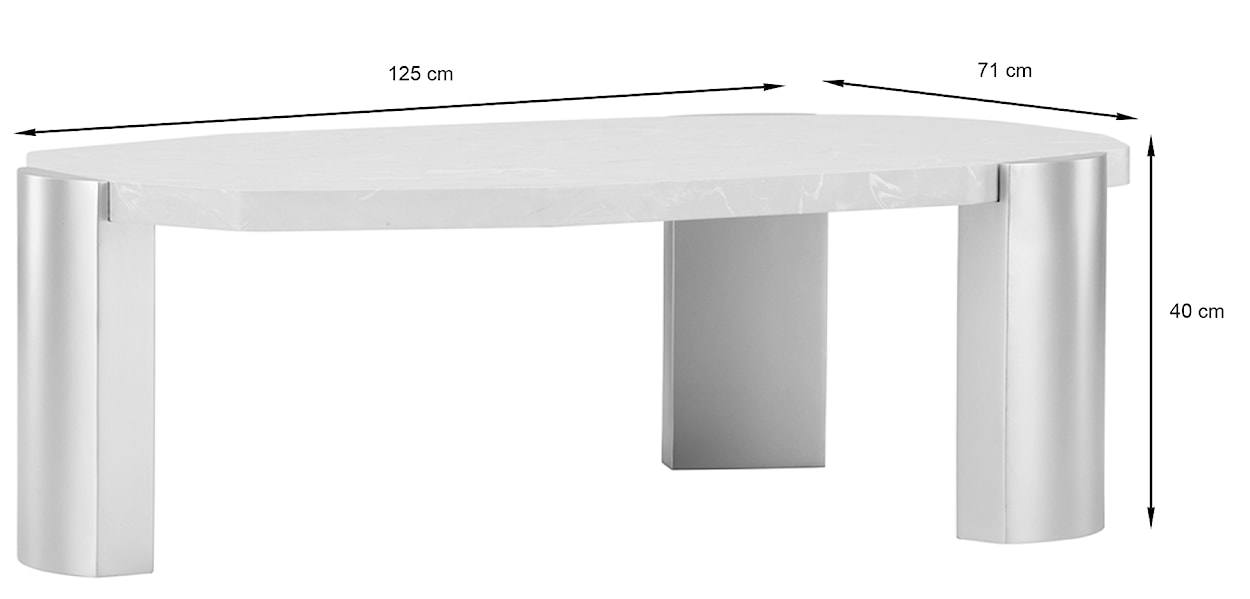 Stolik kawowy Kres 125x71 cm różowy  - zdjęcie 6