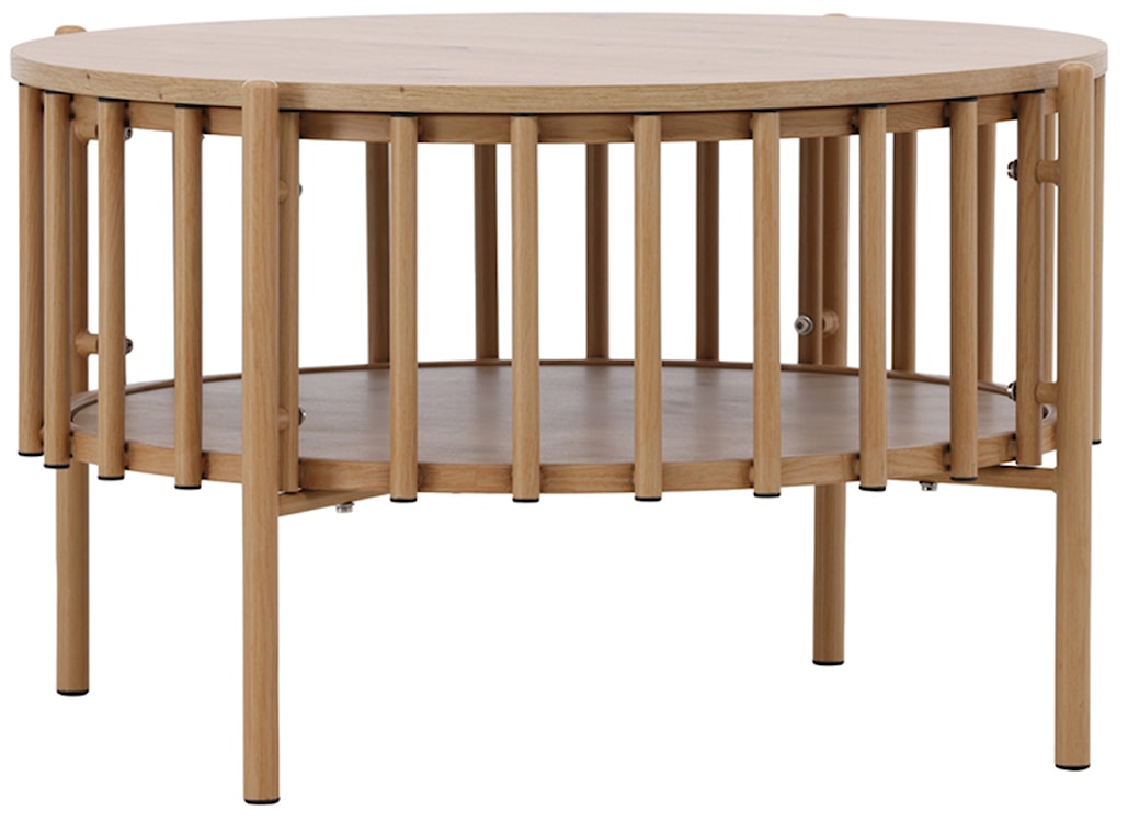 Stolik kawowy Rubbo okrągły 80 cm jasne drewno 