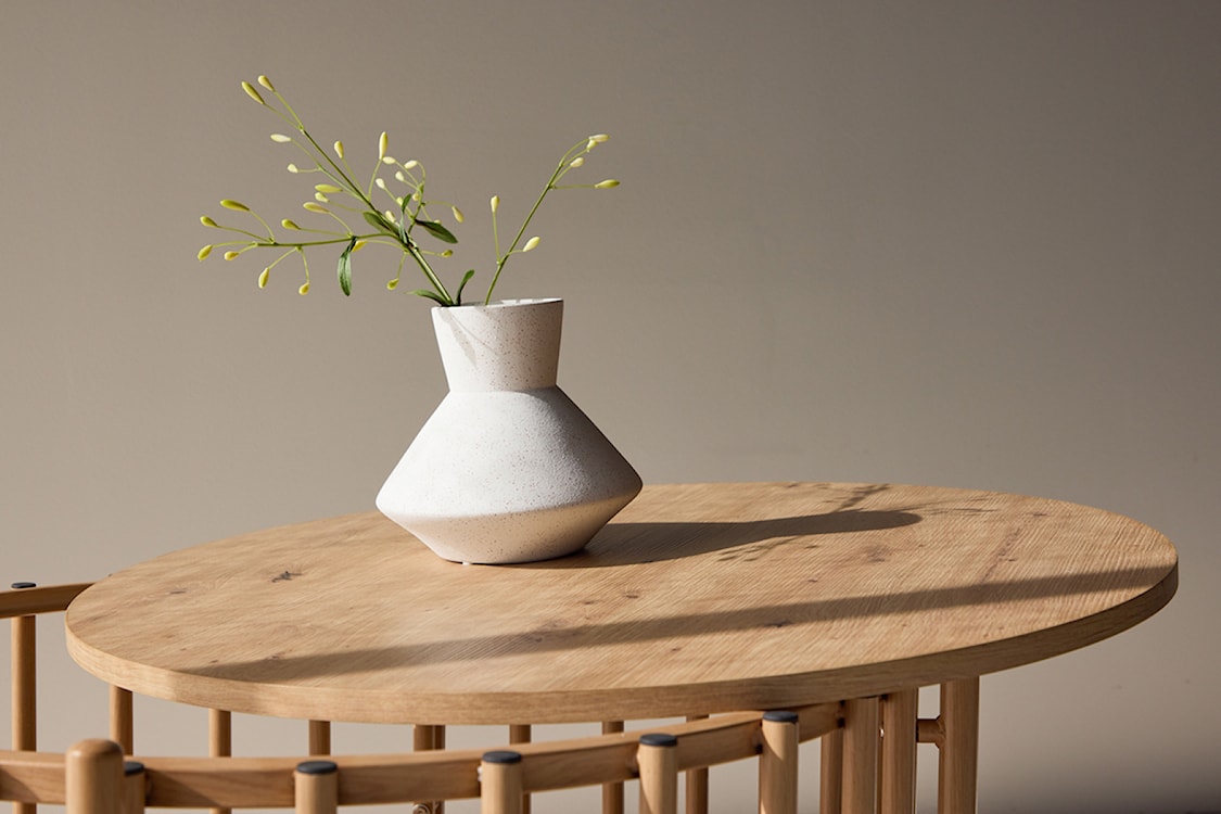 Stolik kawowy Rubbo okrągły 80 cm jasne drewno  - zdjęcie 4