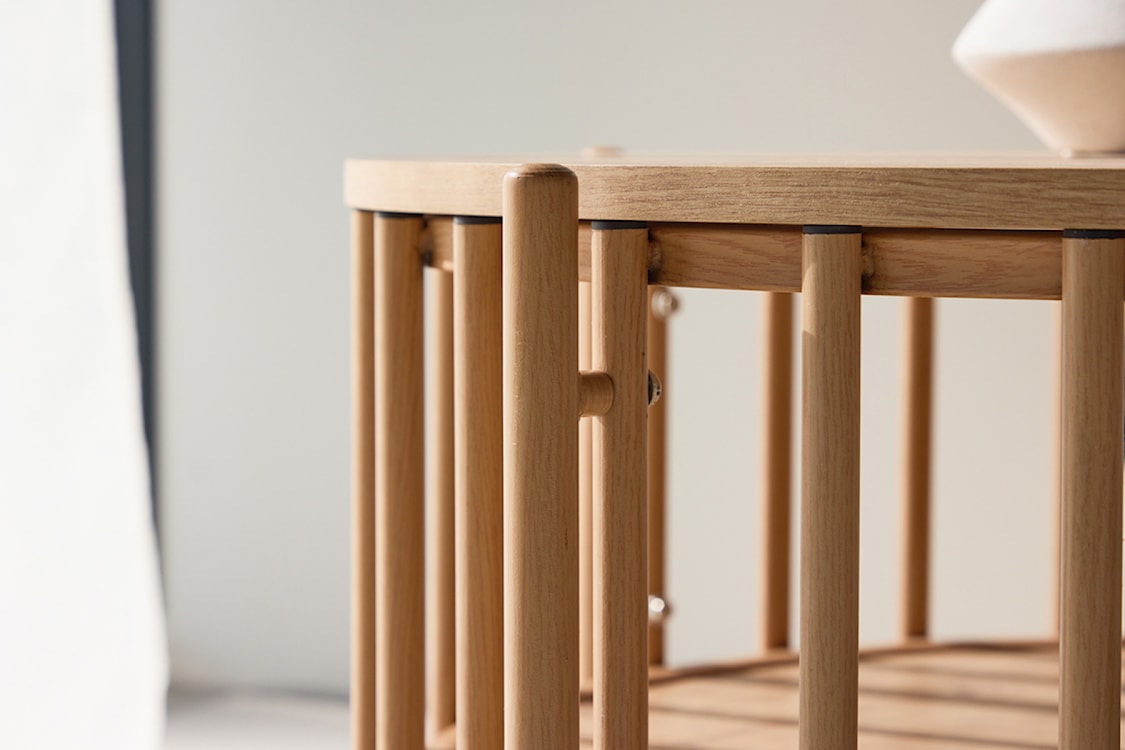 Stolik kawowy Rubbo okrągły 80 cm jasne drewno  - zdjęcie 5