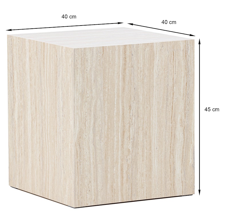 Stolik kawowy Dispect kwadratowy 40 cm trawertyn  - zdjęcie 5