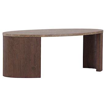 Stolik kawowy Comitty 120x60 cm mokka z ryflowaną podstawą