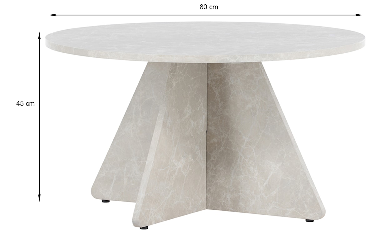Stolik kawowy Quishly okrągły 80 cm szarobeżowy  - zdjęcie 6