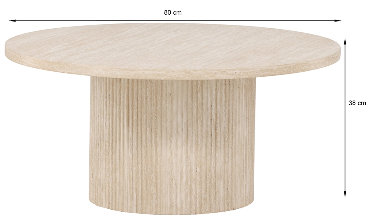 Stolik kawowy Hydrown okrągły 80 cm trawertyn  - zdjęcie 4