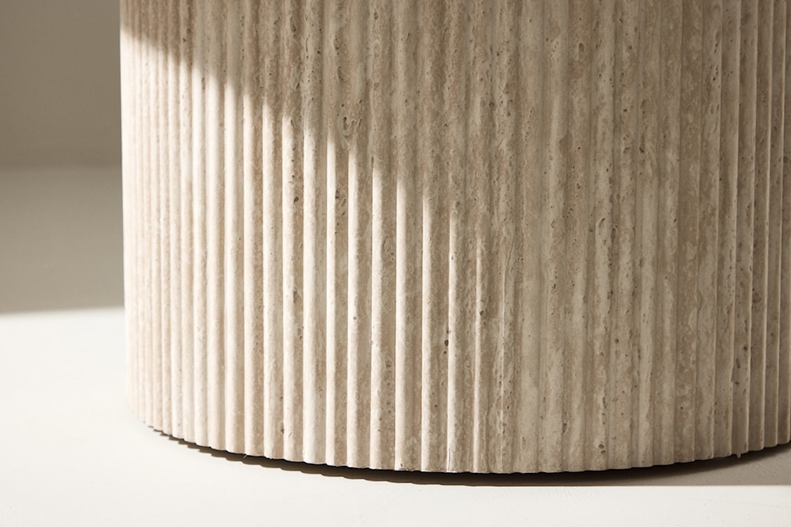 Stolik kawowy Hydrown okrągły 80 cm trawertyn  - zdjęcie 3