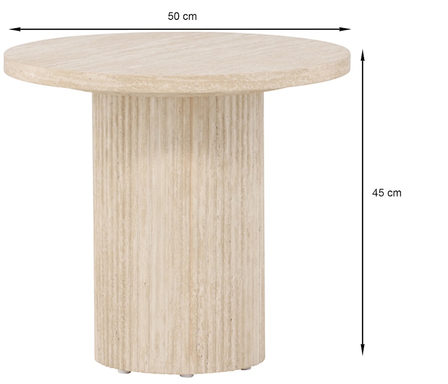 Stolik kawowy Hydrown okrągły 50 cm trawertyn  - zdjęcie 5