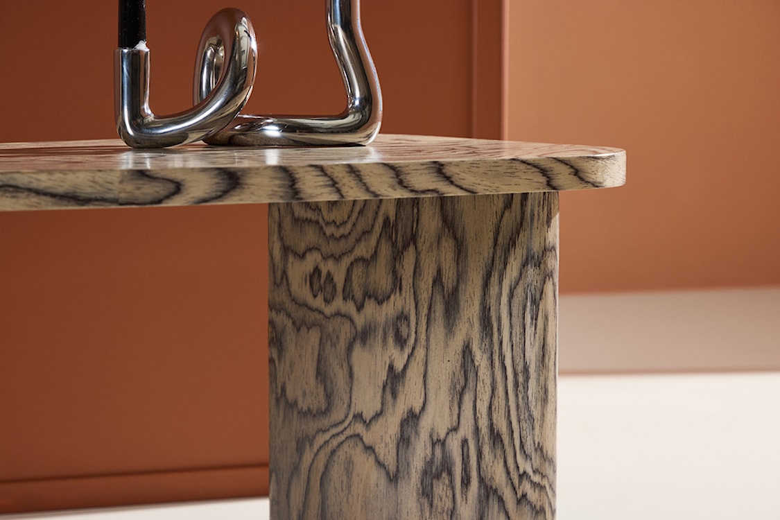 Stolik kawowy Ritony 70x45 cm dąb bielony z czarnym usłojeniem  - zdjęcie 4