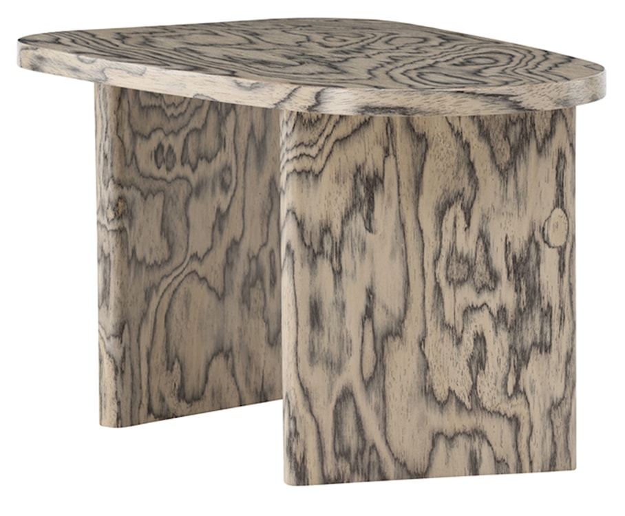 Stolik kawowy Ritony 70x45 cm dąb bielony z czarnym usłojeniem  - zdjęcie 5