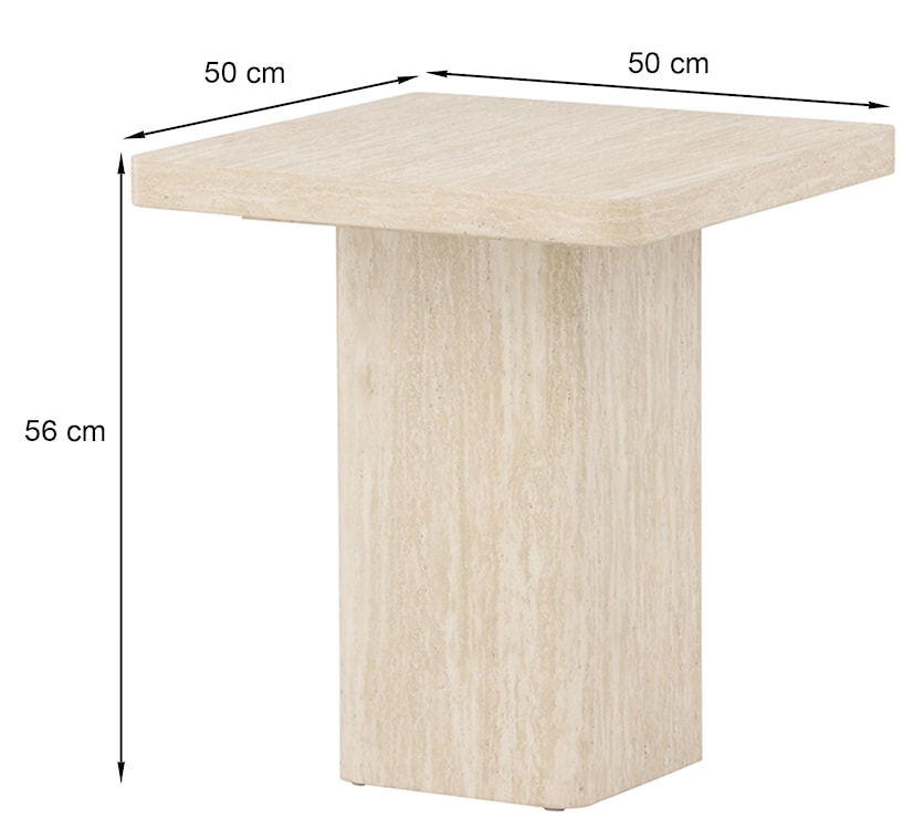 Stolik kawowy Qvart kwadratowy 50 cm trawertyn  - zdjęcie 6