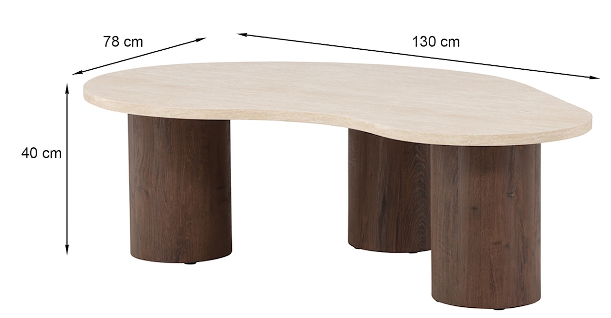 Stolik kawowy Megg 130 cm trawertyn/mokka  - zdjęcie 6