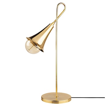 Lampa stołowa Fiertsy w kształcie trąbki złota