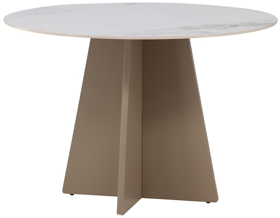 Stół do jadalni Quishly okrągły 110 cm beżowy 