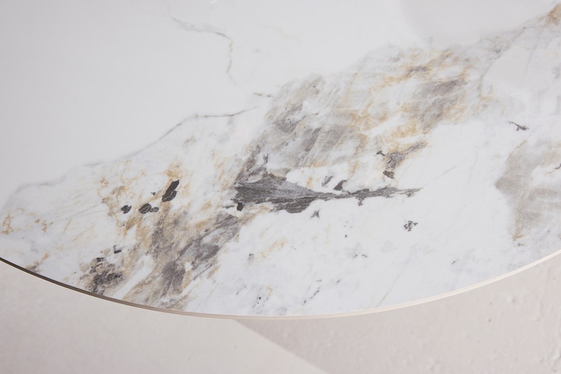 Stół do jadalni Quishly okrągły 110 cm beżowy  - zdjęcie 3