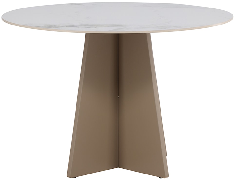 Stół do jadalni Quishly okrągły 110 cm beżowy  - zdjęcie 4