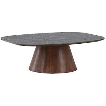 Stolik kawowy Lanzo 120x93 cm zielony z podstawą orzech