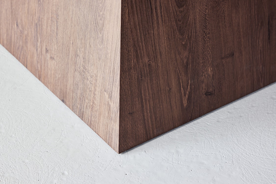 Stół do jadalni Elvarre 120x120 cm jasnoszary kamień z podstawą orzech  - zdjęcie 5