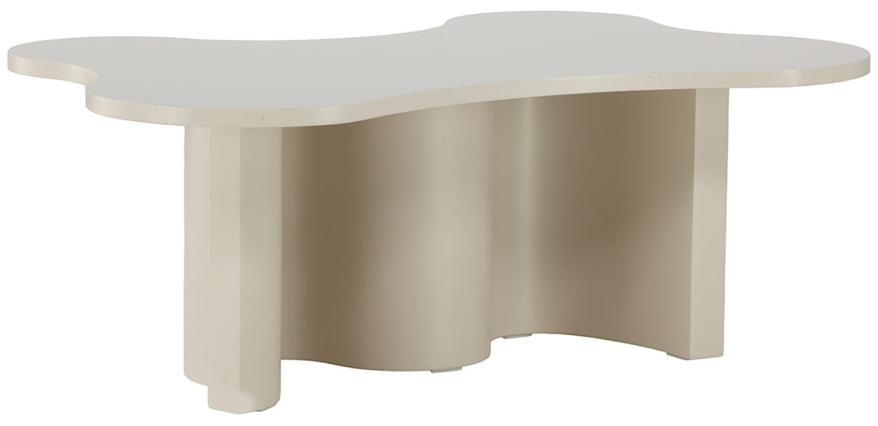 Stolik kawowy Rinae 120x80 cm beżowy z blatem o nieregularnym kształcie 