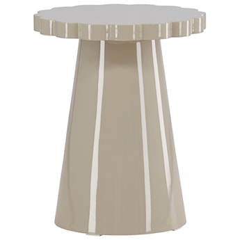 Stolik kawowy Noyra średnica 45 cm beżowy z blatem w kształcie kwiatka