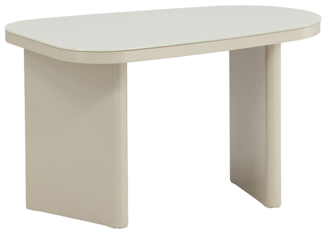 Stolik kawowy Ritony 70x45 cm beżowy ze szklanym blatem 