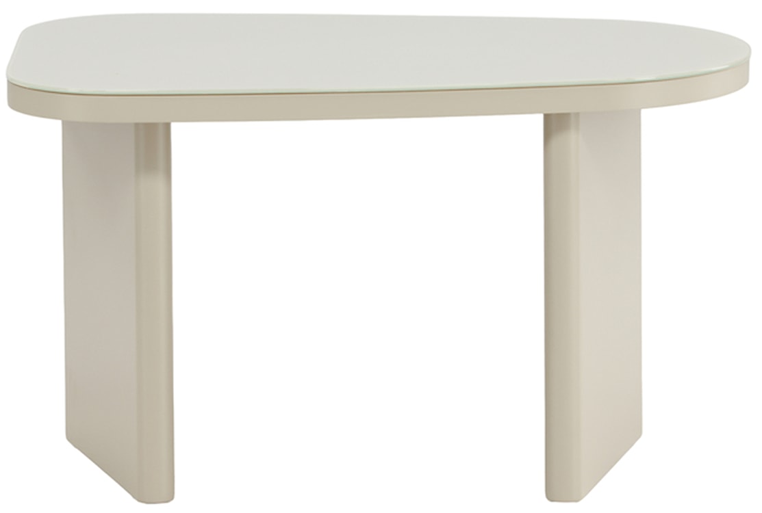 Stolik kawowy Ritony 70x45 cm beżowy ze szklanym blatem  - zdjęcie 4