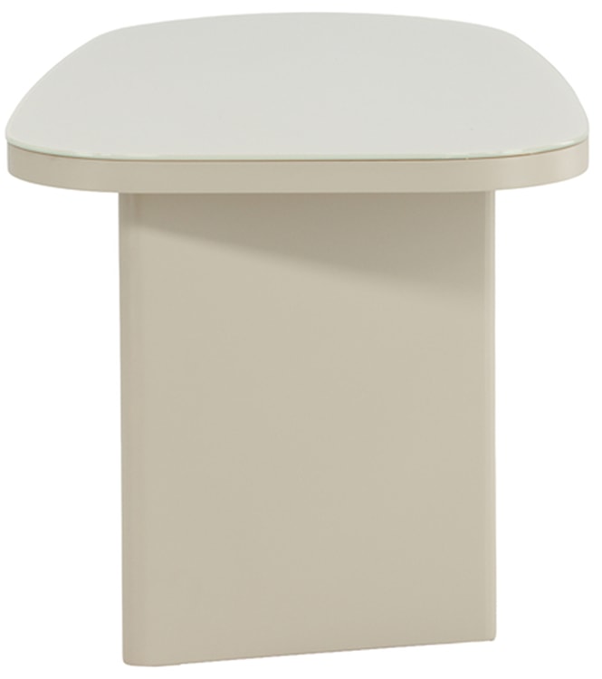 Stolik kawowy Ritony 70x45 cm beżowy ze szklanym blatem  - zdjęcie 6