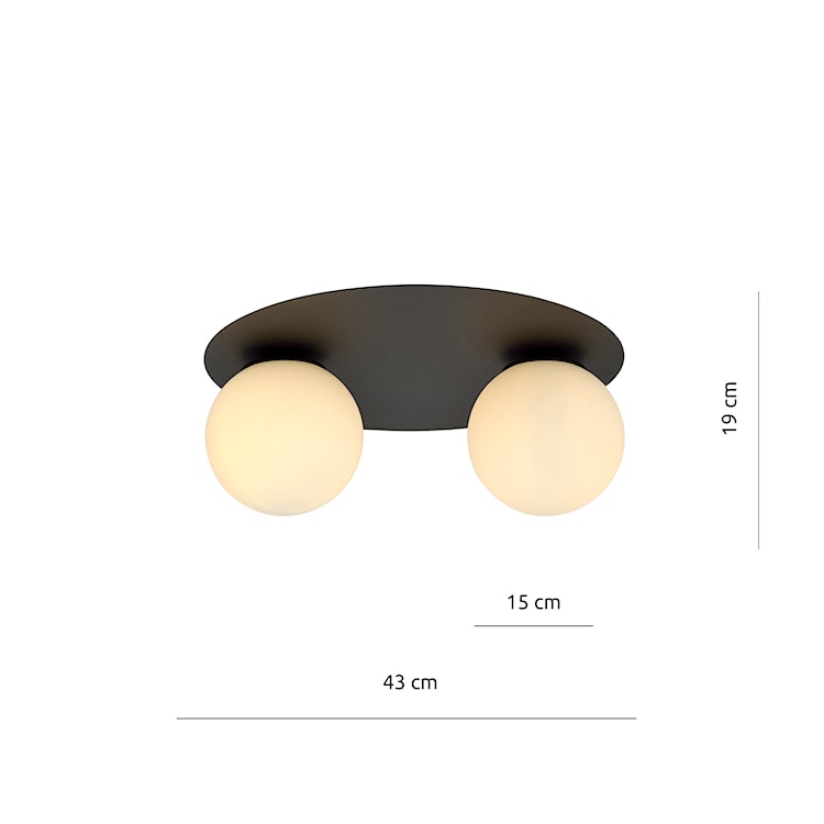 Lampa sufitowa Sorium x2 czarno-biała  - zdjęcie 5