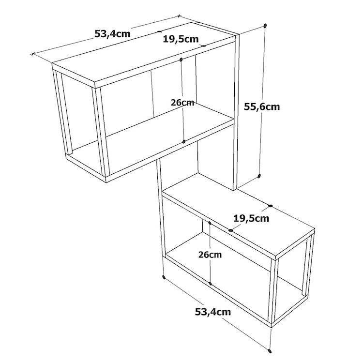 Półka narożna Vigge 53,4 cm sosna atlantycka  - zdjęcie 3