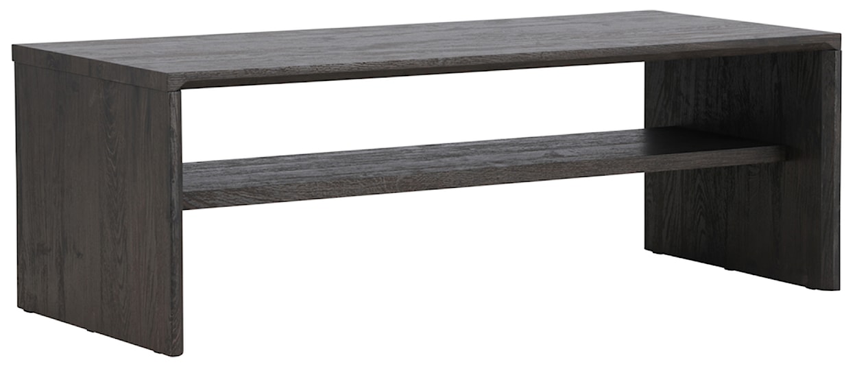 Stolik kawowy Lorren 100x50 cm dąb czarny z półką 