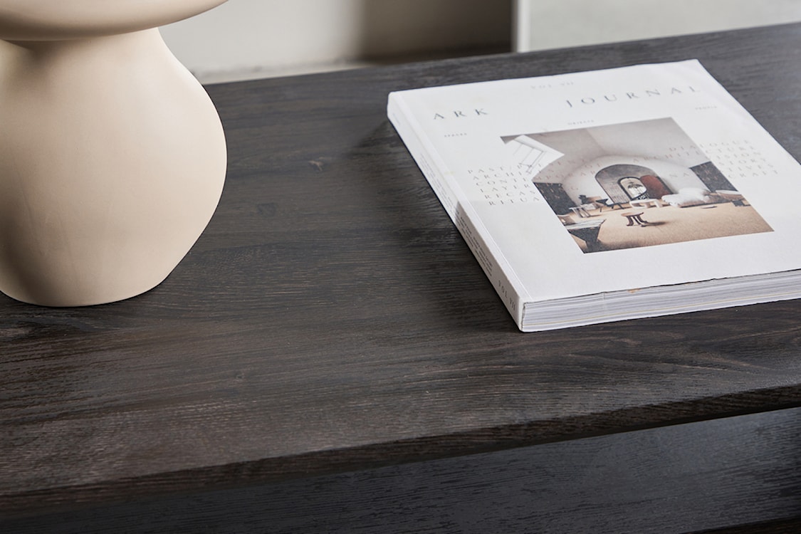 Stolik kawowy Lorren 100x50 cm dąb czarny z półką  - zdjęcie 4