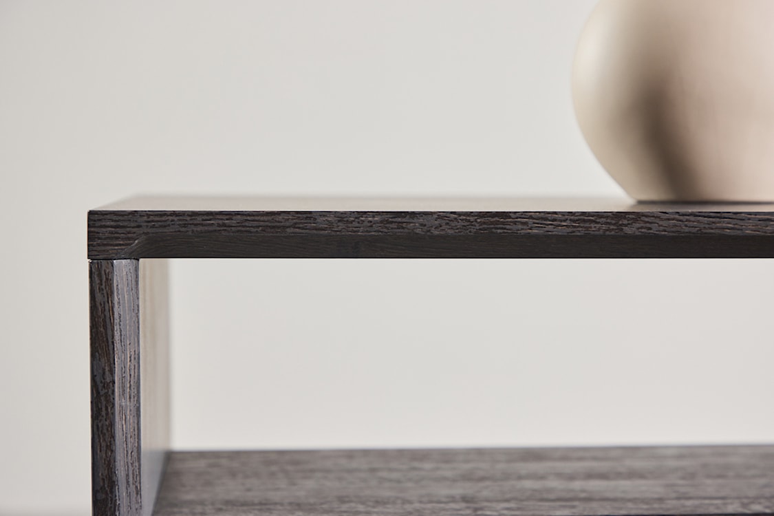 Stolik kawowy Lorren 100x50 cm dąb czarny z półką  - zdjęcie 5