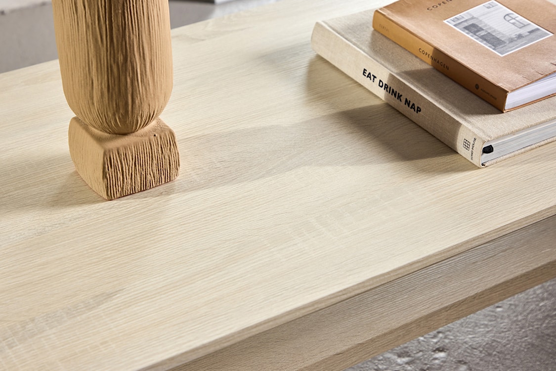 Stolik kawowy Lorren 100x50 cm dąb bielony z półką  - zdjęcie 4