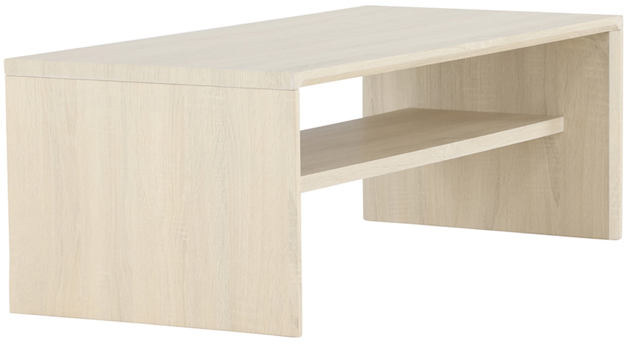 Stolik kawowy Lorren 100x50 cm dąb bielony z półką  - zdjęcie 6