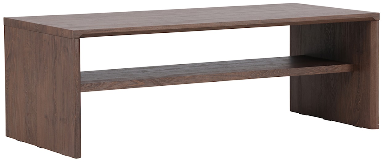 Stolik kawowy Lorren 100x50 cm mokka z półką 