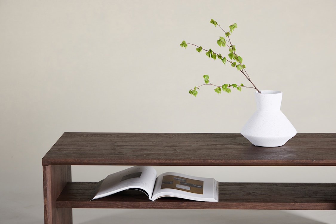 Stolik kawowy Lorren 100x50 cm mokka z półką  - zdjęcie 3